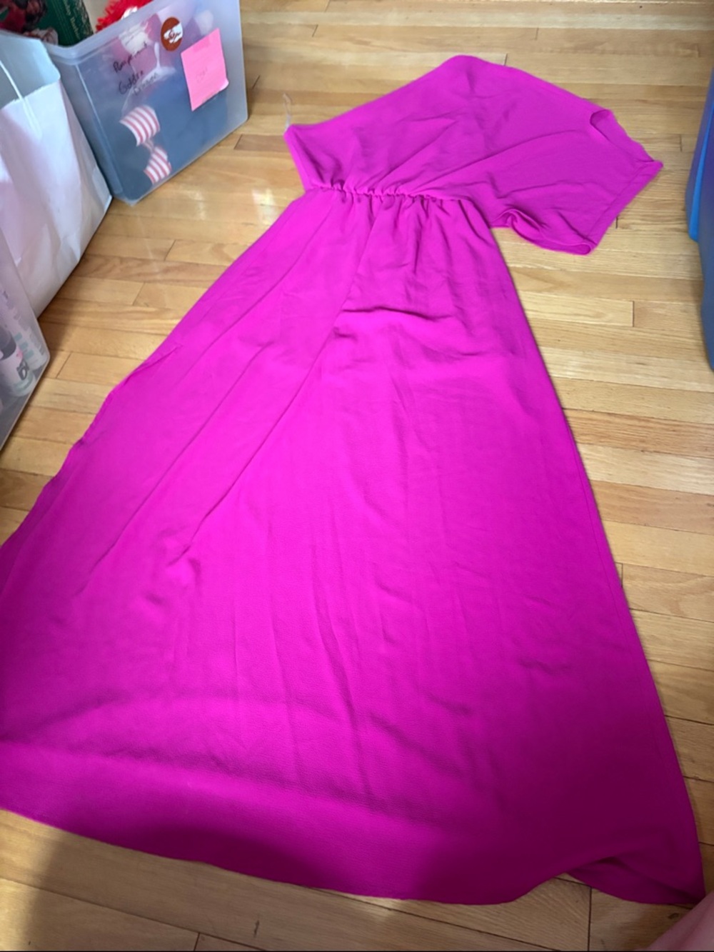 Judith March fuchsia Maxi Dress with Cinched Waist